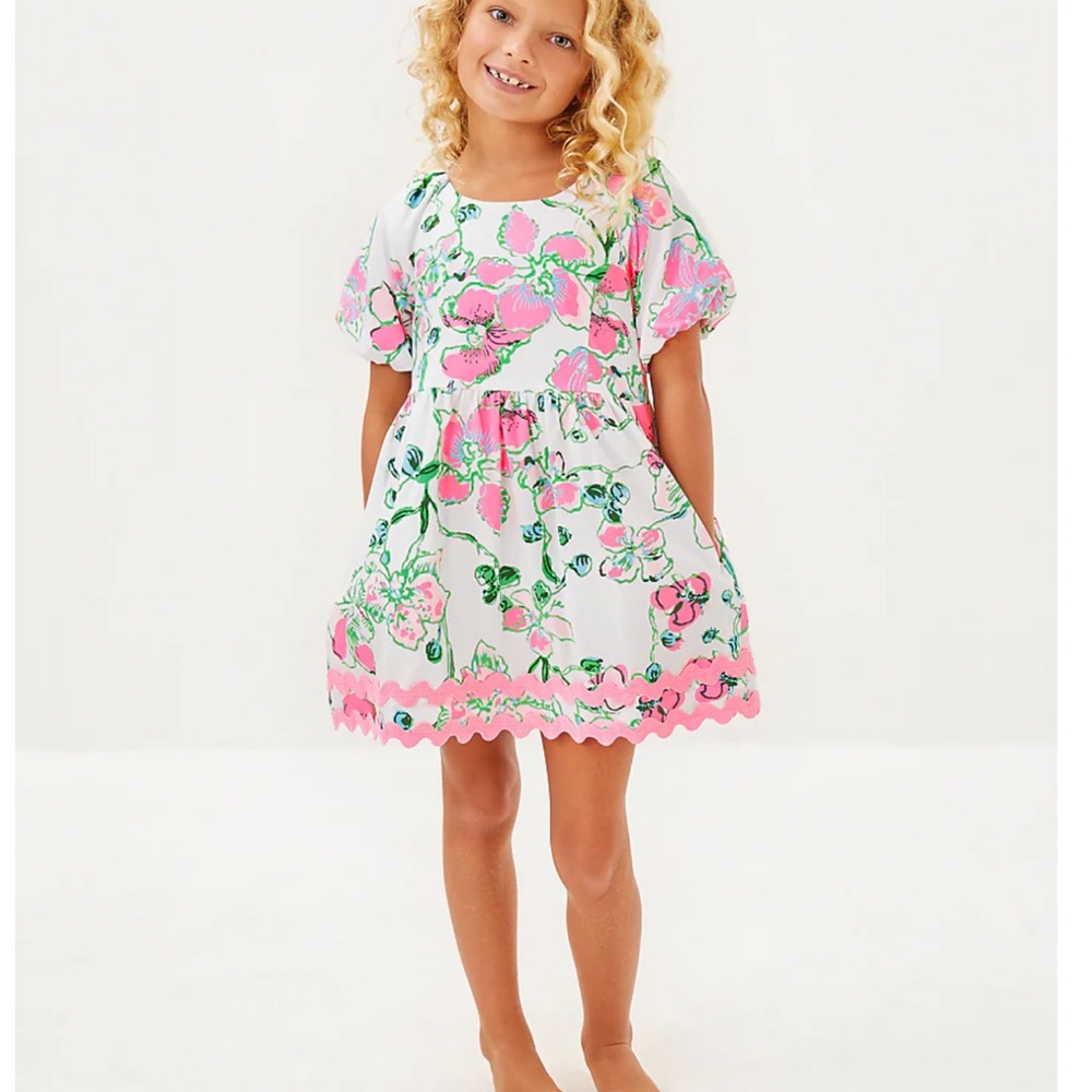 Lilly Pulitzer Vibrant Pink and Green Patterned Dress